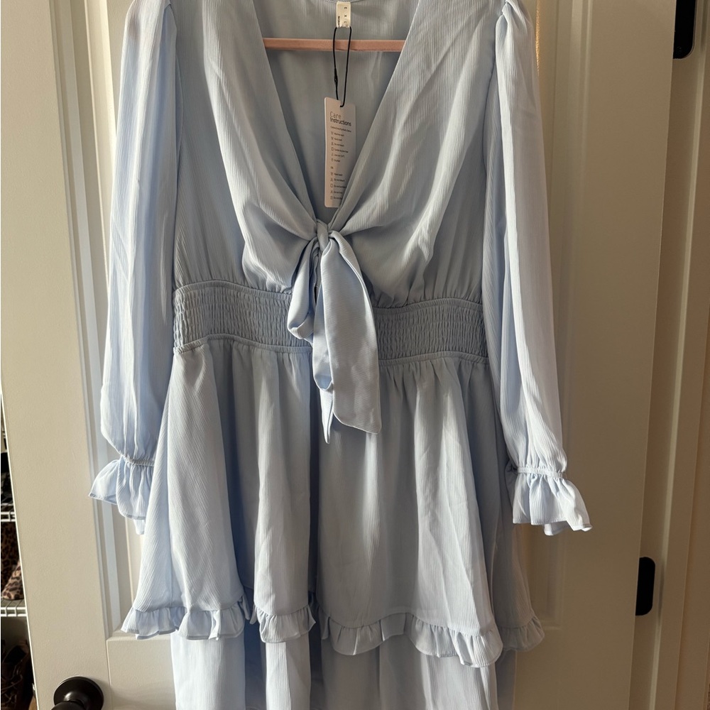 XXL Light Blue Ruffled Dress